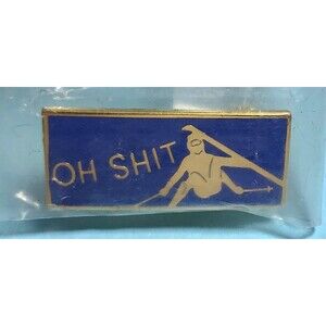 OH SH*T Fallen Downhill Skier Lapel pin Skiing -Bundle item!